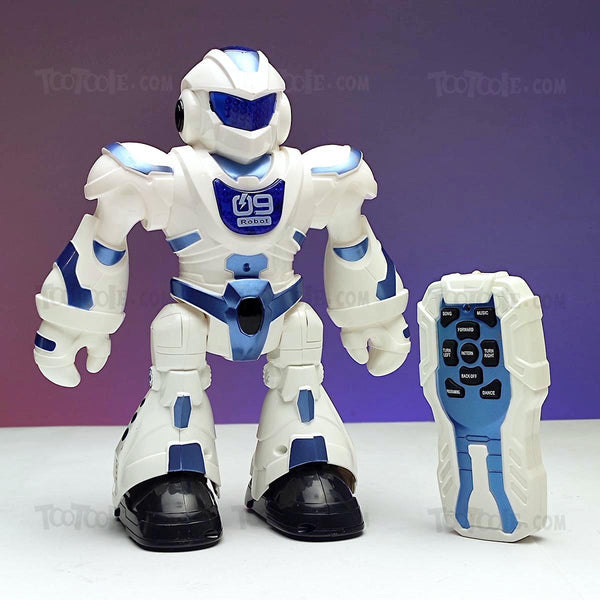 White LifeLIke Remote Control Robot With Music Songs Lights and Dancing for Kids - Tootooie