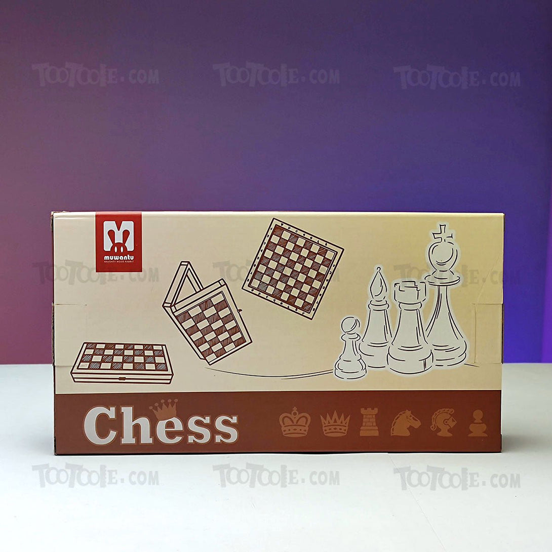 Wooden Handy Foldable Chess Board with Wooden Pieces - Tootooie