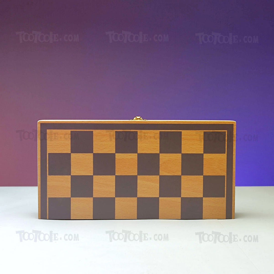 Wooden Handy Foldable Chess Board with Wooden Pieces - Tootooie