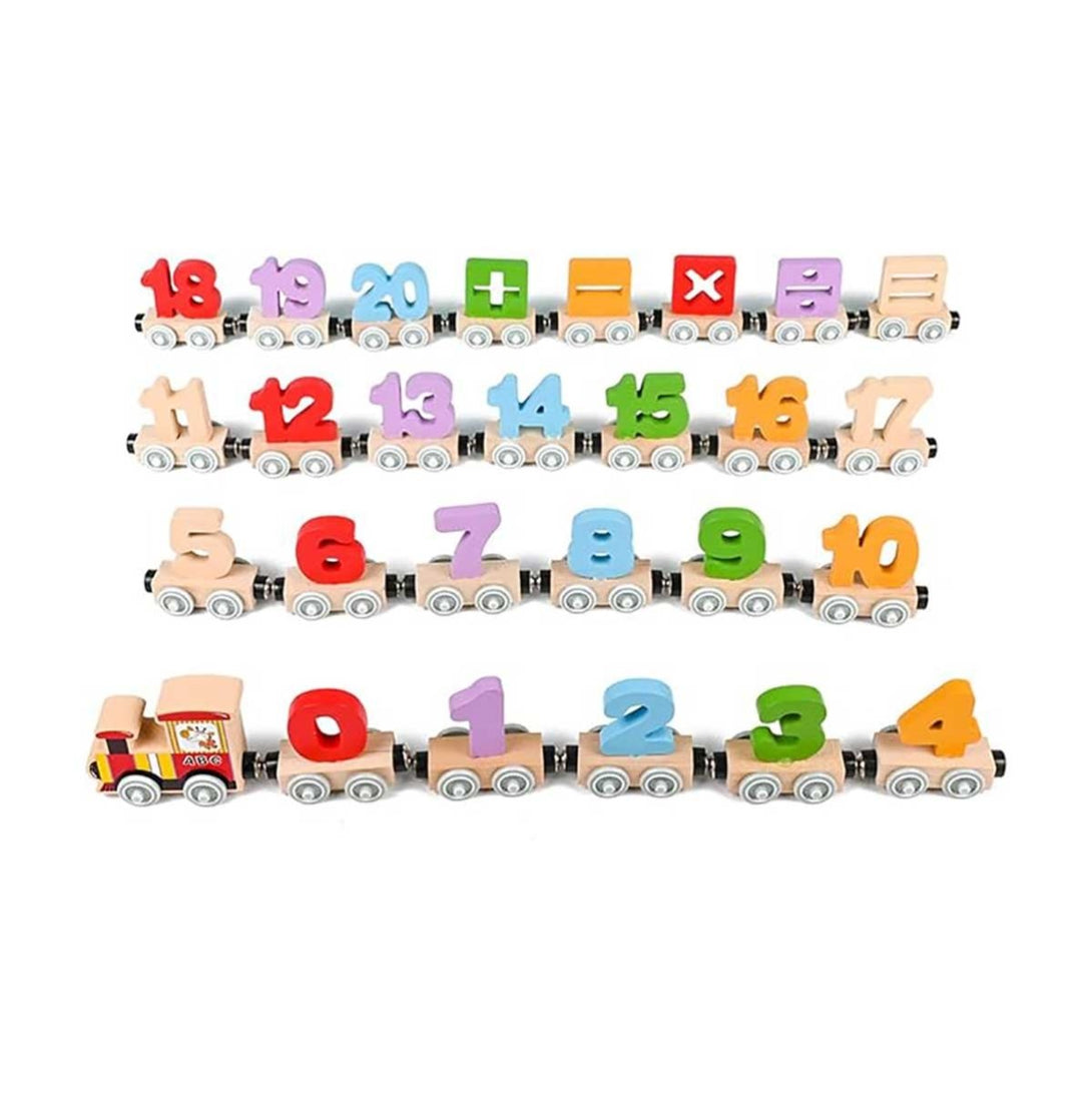 Wooden Magnetic Digital Train 0 to 20 with Signs for Kids - Tootooie