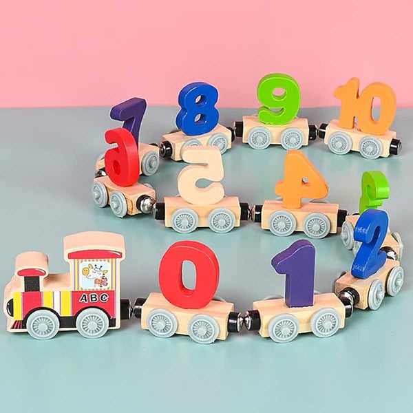 Wooden Magnetic Digital Train 0 to 20 with Signs for Kids - Tootooie