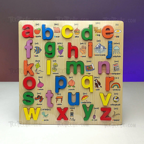 Wooden Puzzle Colourful Alphabet Pcs for Kids - Tootooie