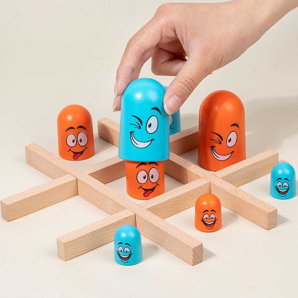Wooden TIC TAC TOE Educational Decorative Board Game Unique Gifts for kids - Tootooie