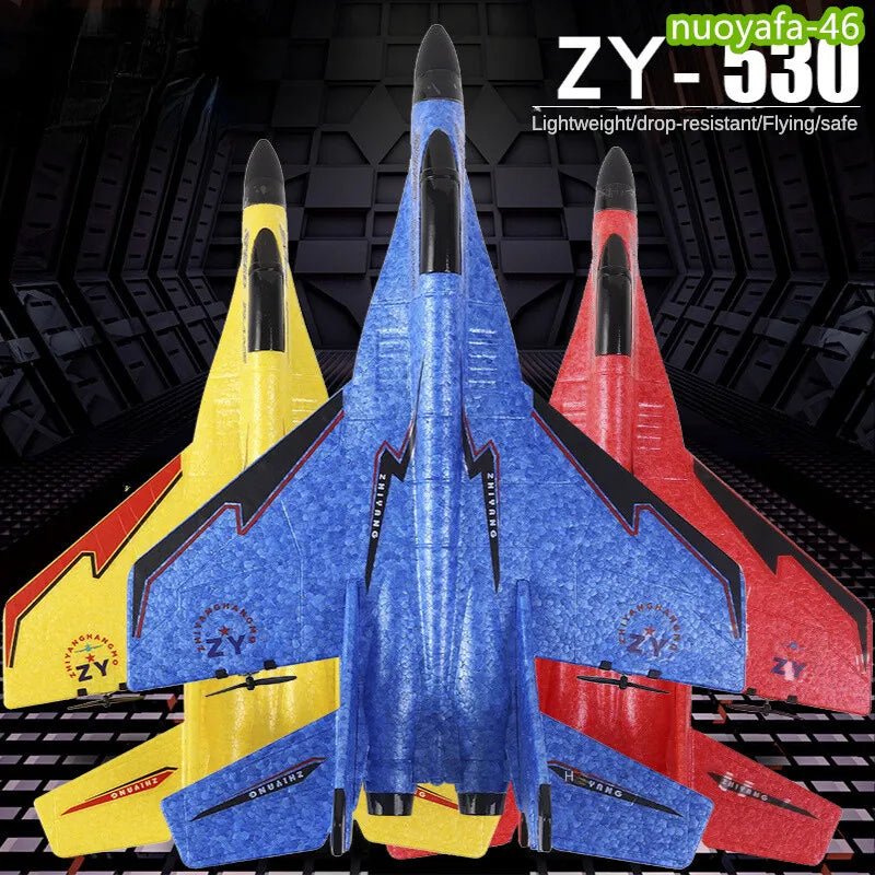 ZY-530 2CH RC Remote Control Fighter Plane Glider EPP Foam LED Aircraft Toy - Tootooie